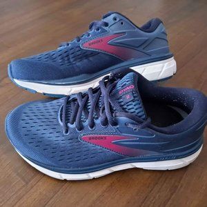 BROOKS DYAD 11 WOMEN'S ROAD RUNNING SHOES BLUE/NAVY/BEETROOT SIZE 7 2E XTRA WIDE